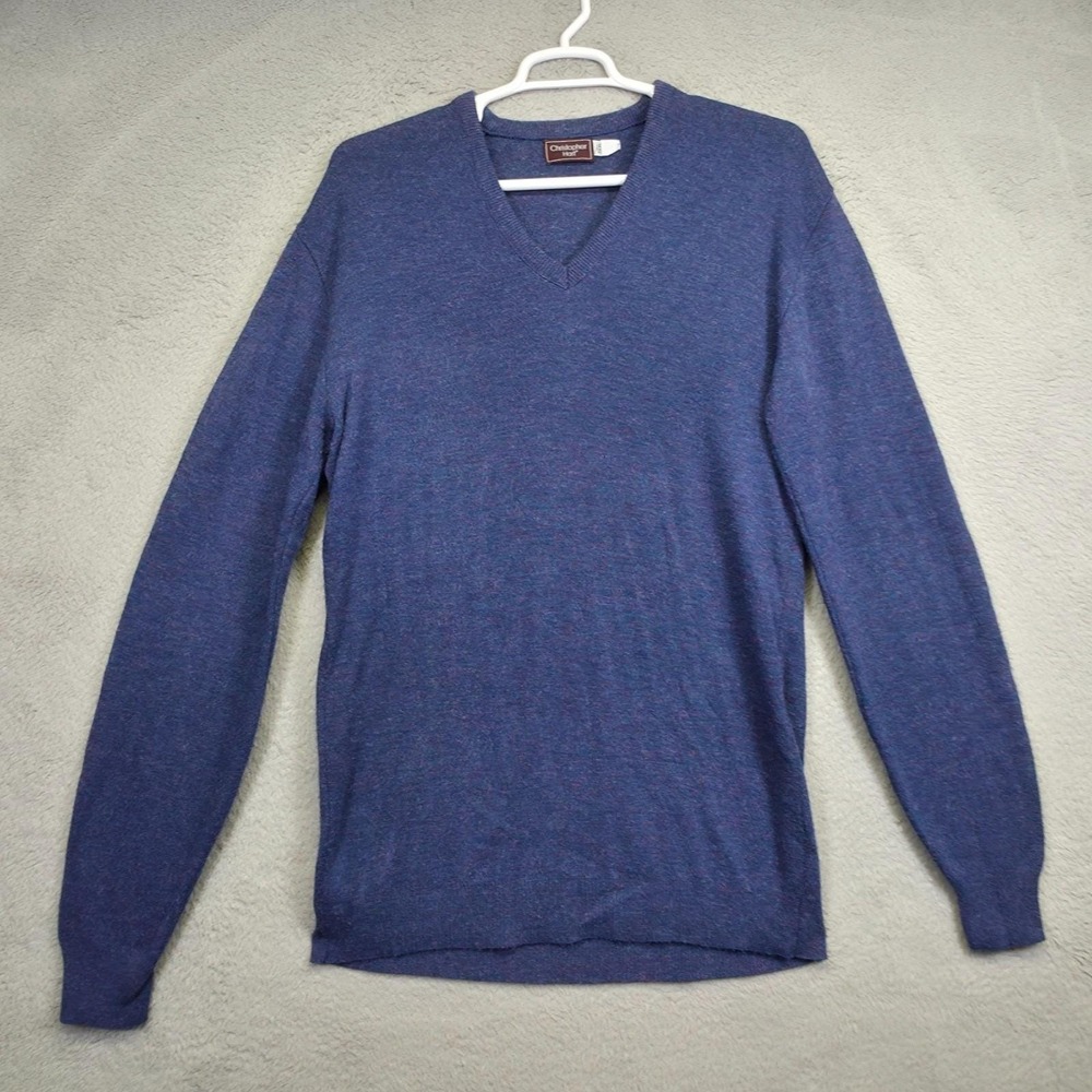 VTG Christopher Hart Sweater Mens XL Blue‎ Wool Minimalist Preppy READ